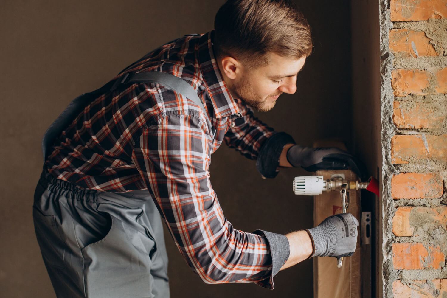 One handyman completing a home fixture repair